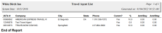 Travel Agent List Report example